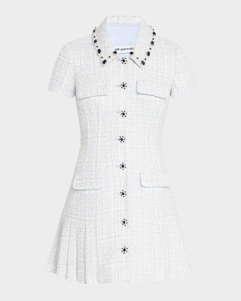 Embellished Boucle Mini Dress